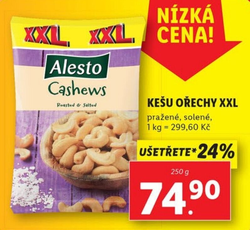 Lidl KEŠU OŘECHY XXL nabídka
