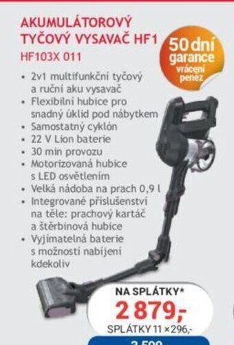 Planeo Elektro AKUMULÁTOROVÝ TYČOVÝ VYSAVAČ HF1 nabídka