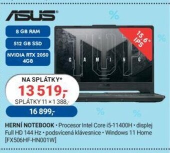 Planeo Elektro ASUS HERNÍ NOTEBOOK nabídka