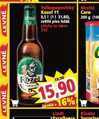 Norma Pivo velkopopovický kozel 11 nabídka