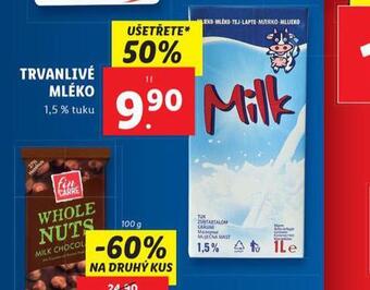 Lidl Trvanlivé mléko 1,5% nabídka