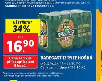 Lidl Pivo radegast ryze hořká 12 nabídka