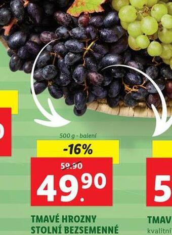 Lidl Tmavé hrozny stolní bezsemenné nabídka