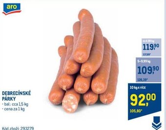 Makro DEBRECÍNSKÉ PÁRKY nabídka