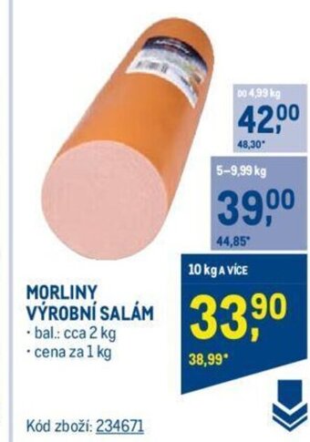 Makro MORLINY VÝROBNÍ SALÁM nabídka