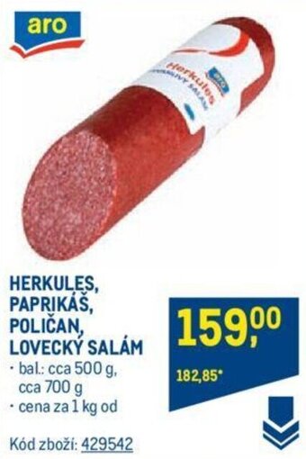 Makro HERKULES, PAPRIKÁS, POLIČAN, LOVECKÝ SALÁM nabídka