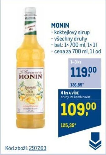 Makro MONIN nabídka