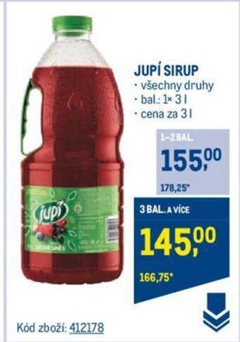 Makro JUPÍ SIRUP 3L. nabídka
