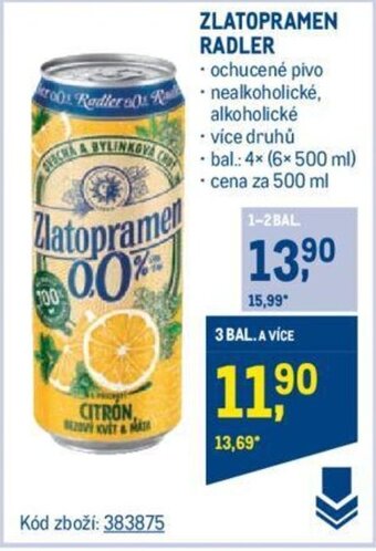 Makro ZLATOPRAMEN RADLER nabídka