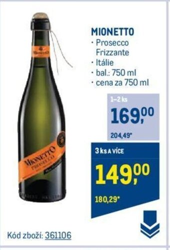 Makro MIONETTO 750 ml Prosecco, Frizzante nabídka