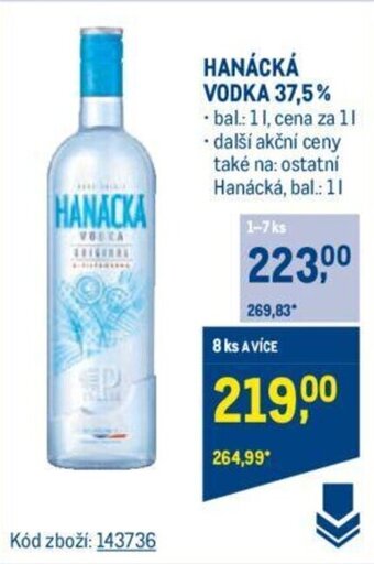 Makro HANÁCKÁ VODKA 37,5% nabídka