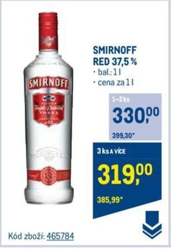 Makro SMIRNOFF RED 37,5% nabídka