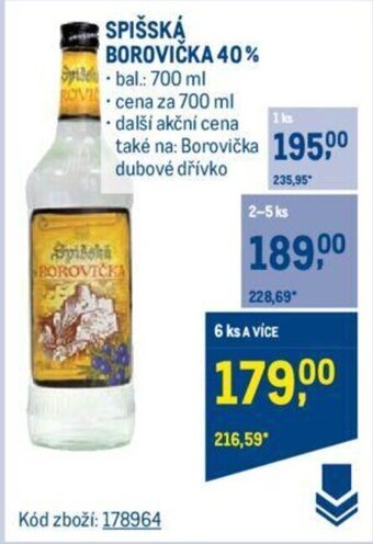 Makro SPIŠSKÁ BOROVIČKA 40% nabídka