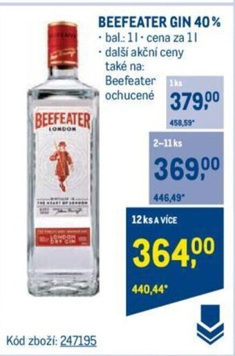 Makro BEEFEATER GIN 40% nabídka
