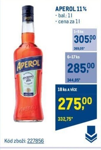 Makro APEROL 11% nabídka