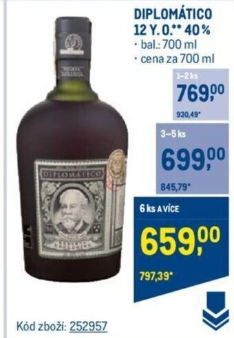 Makro DIPLOMÁTICO 12 Y.O 40% nabídka