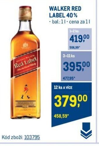 Makro WALKER RED LABEL 40% nabídka