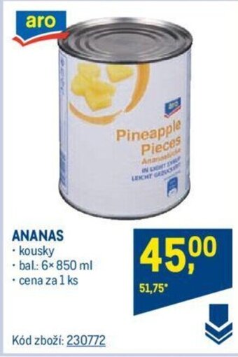 Makro ANANAS 850 ml nabídka