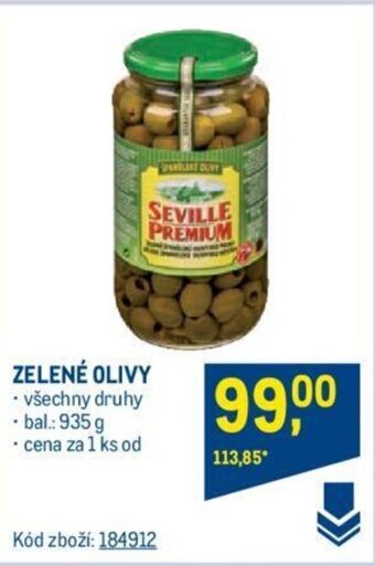 Makro ZELENÉ OLIVY nabídka