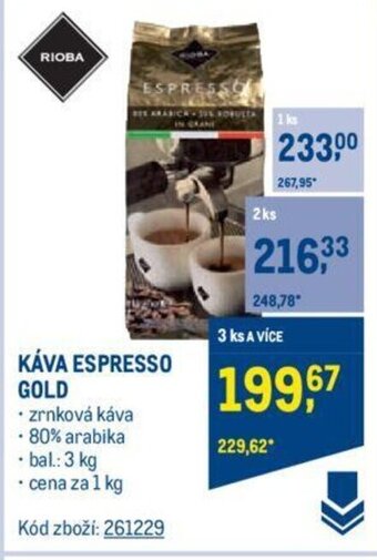 Makro KÁVA ESPRESSO GOLD nabídka