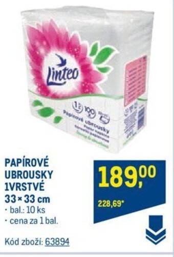 Makro PAPÍROVÉ UBROUSKY 1VRSTVÉ 33 x 33 cm nabídka
