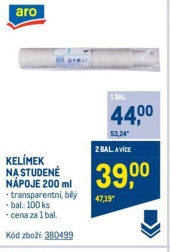 Makro KELÍMEK NA STUDENÉ NÁPOJE 200 ml nabídka