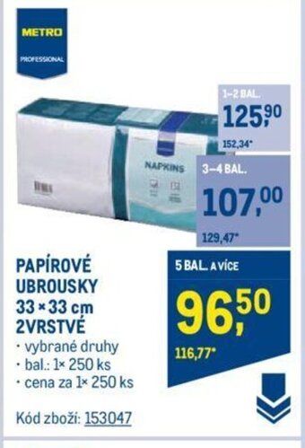 Makro PAPÍROVÉ UBROUSKY 33 x 33 cm 2VRSTVÉ nabídka