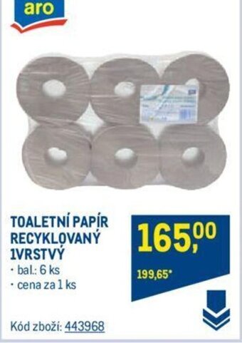 Makro TOALETNÍ PAPÍR RECYKLOVANÝ 1VRSTVÝ nabídka
