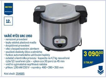 Makro VAŘIČ RÝŽE GRC 1950 nabídka
