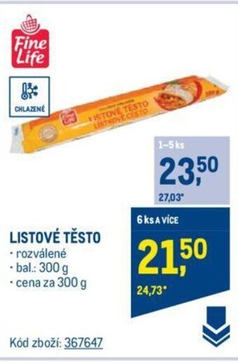 Makro LISTOVÉ TĚSTO nabídka