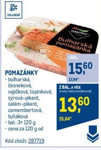 Makro POMAZÁNKY nabídka