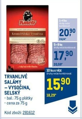 Makro TRVANLIVÉ SALÁMY - VYSOČINA, SELSKÝ nabídka