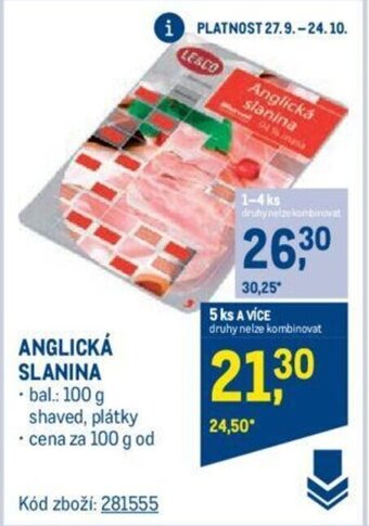 Makro ANGLICKÁ SLANINA nabídka