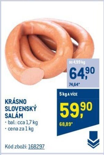 Makro KRÁSNO SLOVENSKÝ SALÁM nabídka