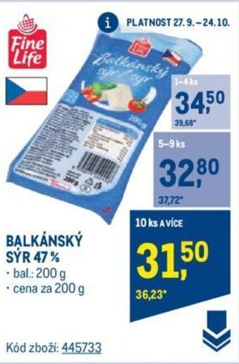 Makro BALKÁNSKÝ SÝR 47% nabídka