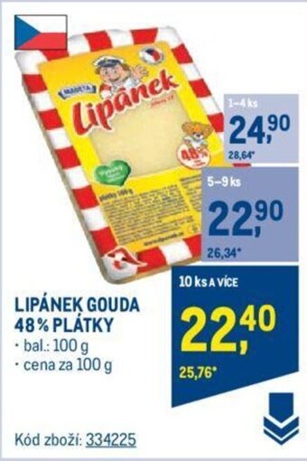 Makro LIPÁNEK GOUDA 48% PLÁTKY nabídka