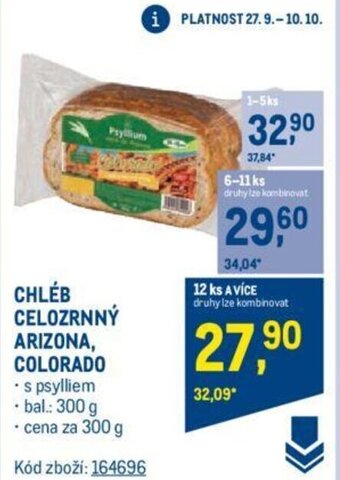 Makro CHLÉB CELOZRNNÝ ARIZONA, COLORADO nabídka