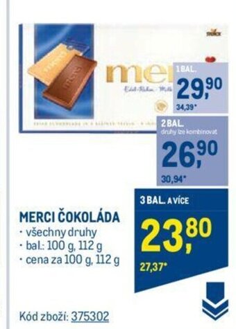 Makro MERCI ČOKOLÁDA nabídka