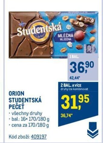 Makro ORION STUDENTSKÁ PEČEŤ nabídka