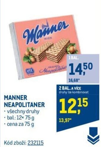 Makro MANNER NEAPOLITANER nabídka