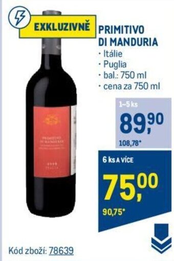 Makro PRIMITIVO DI MANDURIA nabídka