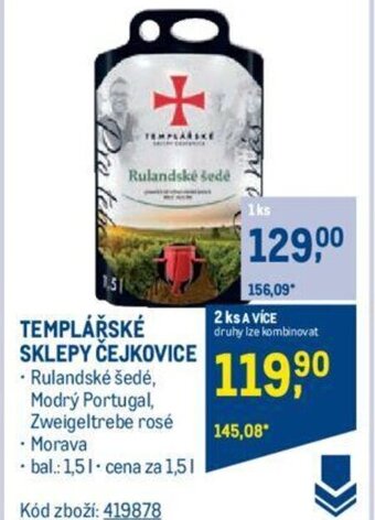 Makro TEMPLÁŘSKÉ SKLEPY ČEJKOVICE nabídka