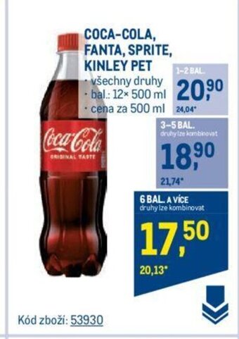 Makro COCA-COLA, FANTA, SPRITE, KINLEY PET nabídka