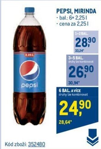 Makro PEPSI, MIRINDA nabídka