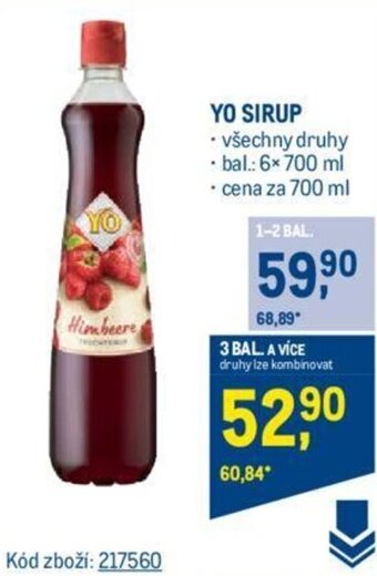 Makro YO SIRUP nabídka