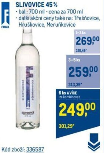 Makro SLIVOVICE 45% nabídka