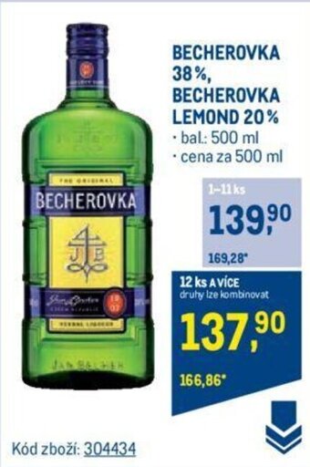 Makro BECHEROVKA 38%, BECHEROVKA LEMOND 20% nabídka