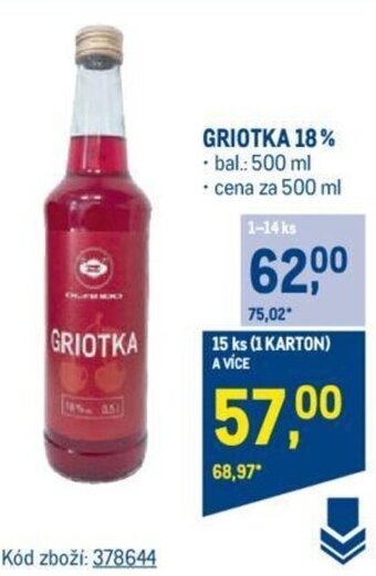 Makro GRIOTKA 18% nabídka