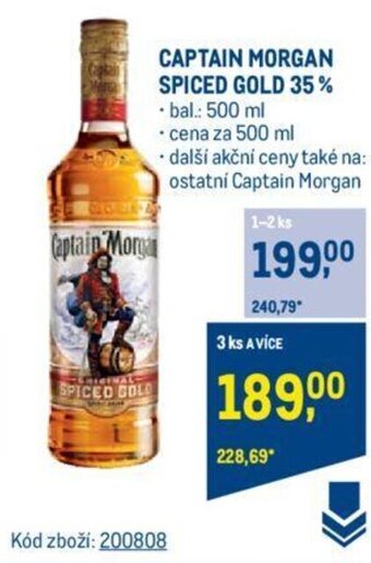 Makro CAPTAIN MORGAN SPICED GOLD 35% nabídka