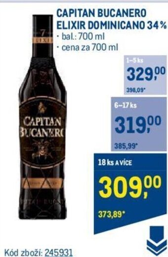 Makro CAPITAN BUCANERO ELIXIR DOMINICANO 34% nabídka